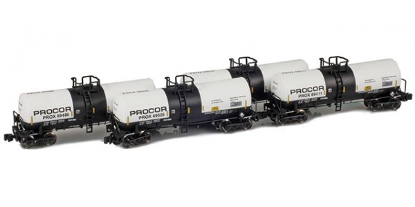 AZL 903819-1 Procor (Sodium Hydroxide) 17,600 Gallon Tank Car Runner Pack AZL 903819-1 Procor (Sodium Hydroxide) 17,600 Gallon Tank Car Runner Pack