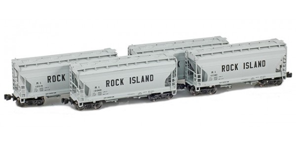 AZL 913910-1 ACF 2-Bay Hopper Rock Island | 4-Car Set AZL 913910-1 ACF 2-Bay Hopper Rock Island | 4-Car Set