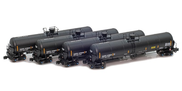 AZL 915525-1 GATX Trinity 31K Gallon Modified Tank Car | 4-Pack AZL 915525-1 GATX Trinity 31K Gallon Modified Tank Car | 4-Pack