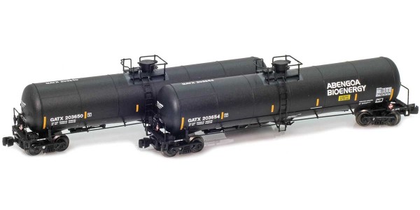 AZL 915513-1 GATX - Abengoa Trinity 31K Gallon Tank Car without Shield 203650, 203654 2-pack AZL 915513-1 GATX - Abengoa Trinity 31K Gallon Tank Car without Shield 203650, 203654 2-pack