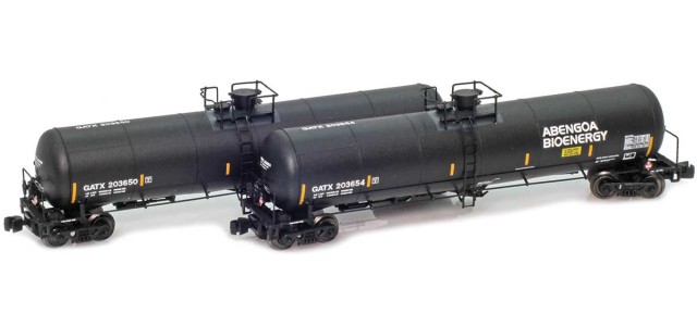 AZL 915513-1 GATX - Abengoa  Trinity 31K Gallon Tank Car without Shield 203650, 203654 2-pack