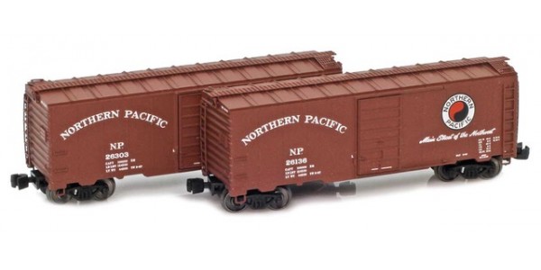 AZL 915406-1 NP Modified 1937 40´ AAR Box Car 26136, 26303 2-pack