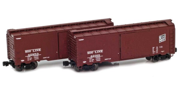 AZL 915409-1 SOO Modified 1937 40´ AAR Box Car 42853, 42919 2-pack AZL 915409-1 SOO Modified 1937 40´ AAR Box Car 42853, 42919 2-pack