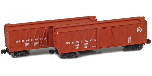 AZL 903175-1 40' Pennsylvania Outside Braced Boxcar | 2-Car Set