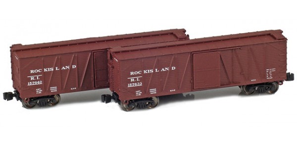 AZL 903179-1 40' Rock Island Outside Braced Boxcar | 2-Car Set