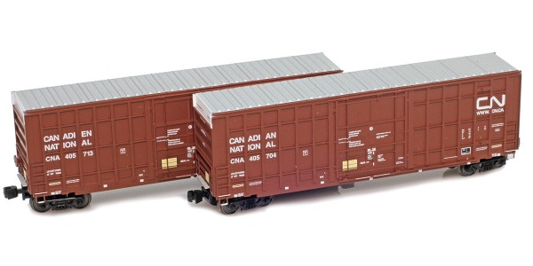 AZL 915604-1 Canadian National Trinity (NSC) 50´ FBOX Box Car | 2-Pack AZL 915604-1 Canadian National Trinity (NSC) 50´ FBOX Box Car | 2-Pack