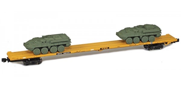 AZL 911010-5O TTX 89' Flat Car w/ Z-Panzer (1) M1126 / (1) M113 Loads | Olive #992420 AZL 911010-5O TTX 89' Flat Car w/ Z-Panzer (1) M1126 / (1) M113 Loads | Olive #992420