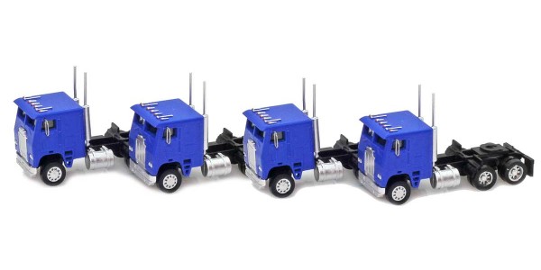 AZL 96225 Blue Cab-Over Truck with Crew Cab  4 pack