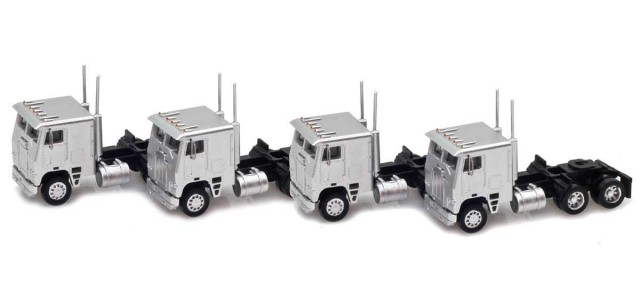 AZL 96224 Silver Cab-Over Truck with Crew Cab  4 pack