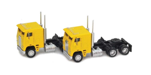 AZL 96206 Yellow Cab-Over Truck with Crew Cab  2 pack