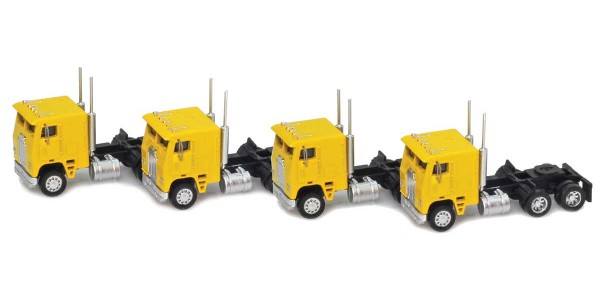 AZL 96226 Yellow Cab-Over Truck with Crew Cab  4 pack