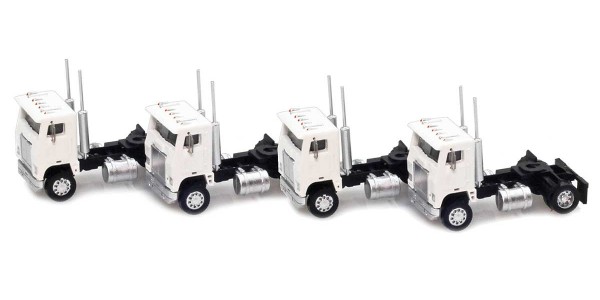 AZL 96121 White Cab-Over Truck  4 pack