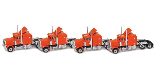 AZL 96027 Orange Hood Truck with Crew Cab  4 pack