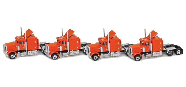 AZL 96027 Orange Hood Truck with Crew Cab  4 pack