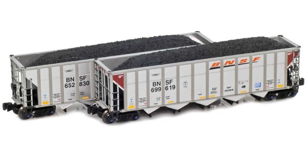 AZL 905701-1 BNSF Swoosh Autoflood III Hopper 652830, 699619 Two-pack