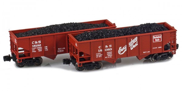 Full Throttle FT-COL44 Colorado & Southern RR 33' Rib-Side 2-Bay Hopper Set