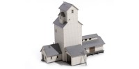 Archistories 701241H White Corrugated Kit | American Grain Elevator w/ AZL PS2-CD Hopper