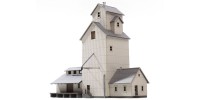 Archistories 701241H White Corrugated Kit | American Grain Elevator w/ AZL PS2-CD Hopper