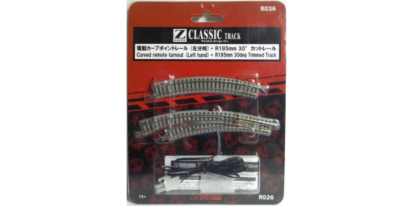 Rokuhan R026 Left Curved Turnout R195 / R220 Set