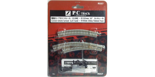 Rokuhan R057 PC Curved Turnout LH Concrete