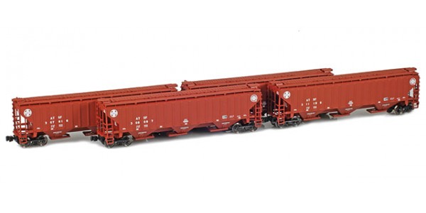 AZL 90923-1 PS-2 Covered Hopper ATSF (Brown w/Cross logo) | 4-Car Set AZL 90923-1 PS-2 Covered Hopper ATSF (Brown w/Cross logo) | 4-Car Set