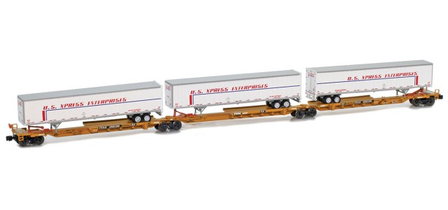 AZL 905235-1 TTAX Trinity RAF 53C Spine Cars - 3 unit set 355136 53' Trailers - US Express