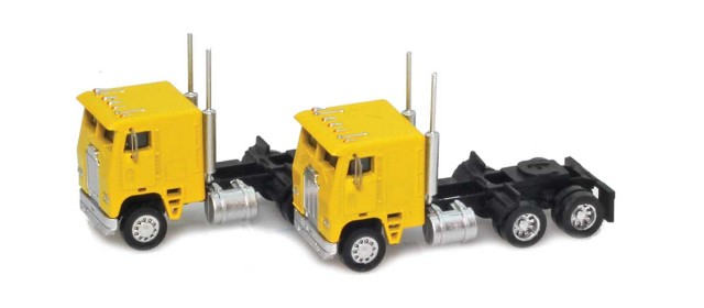 AZL 96206 Yellow Cab-Over Truck with Crew Cab  2 pack