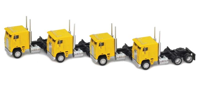 AZL 96226 Yellow Cab-Over Truck with Crew Cab  4 pack