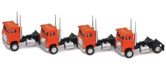 AZL 96127 Orange Cab-Over Truck  4 pack