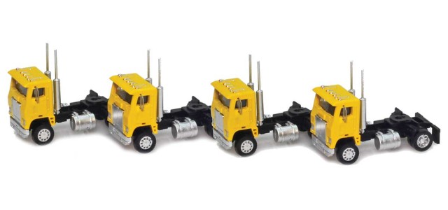 AZL 96126 Yellow Cab-Over Truck  4 pack