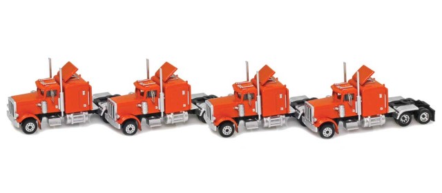 AZL 96027 Orange Hood Truck with Crew Cab  4 pack