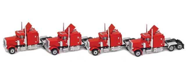 AZL 96022 Red Hood Truck with Crew Cab  4 pack