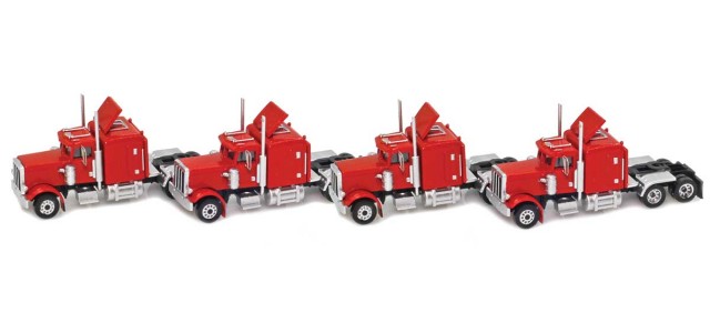 AZL 96022 Red Hood Truck with Crew Cab  4 pack