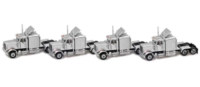 AZL 96024 Silver Hood Truck with Crew Cab  4 pack
