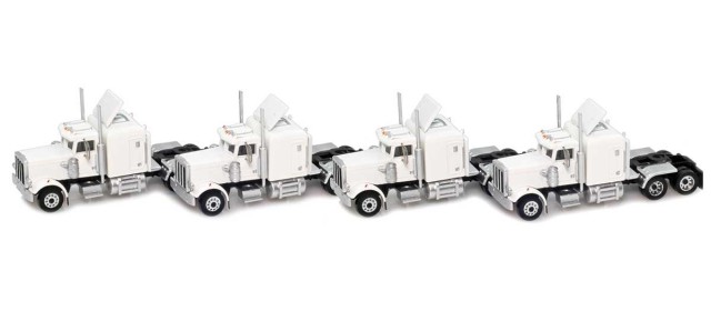 AZL 96021 White Hood Truck with Crew Cab  4 pack
