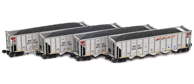 AZL 915701-1 BNSF Swoosh Autoflood III Hopper  651423, 651750, 651844, 652808 Set