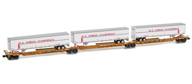 AZL 905235-1 TTAX Trinity RAF 53C Spine Cars - 3 unit set 355136 53' Trailers - US Express